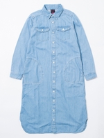 【X-girl Jean】WASHED DENIM SHIRT DRESS/ライトブルー