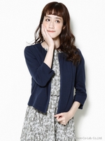 カットカノコノーカラーブルゾン/ネイビー