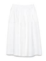 ギャザーミドル丈スカート/OWHT