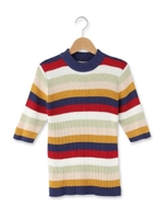 ハイネックボーダーニット/マスタード(533)