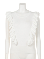 フリルスリーブニットPO/ピンク