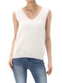 【AZUL by moussy】両Vバックブラウジングノースリニットプルオーバー/O/WHT