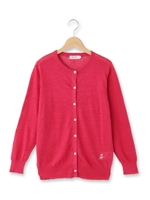 ウォッシャブルリネンニットカーディガン/ライトオレンジ(066)