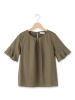 タイプライターベルスリーブブラウス/ネイビー(093)