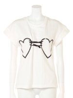 ハートレースアップトップス/BLUE