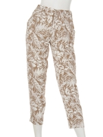 ボタニカルプリントパンツ/キャメル