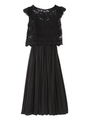LACE x CHIFON LONG SKIRT SET UP/ブラック(010)