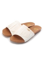 SOLO&DOUBLE フリンジフラットサンダル/ホワイト(001)