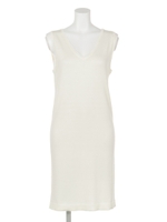 【LATINA】バッククロスサマーニットノースリワンピ/WH