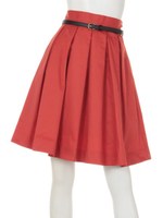 ベルト付タックスカート/レンガ