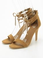 レースアップハイヒールサンダル/CAMEL