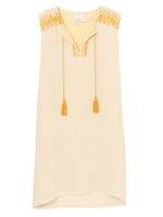 刺繍フリンジワンピース/BEIGE