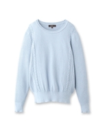 模様編みコットンニット/ライトグレー(011)