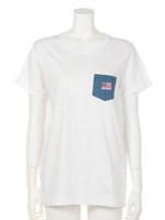 US FLAG パッチ Tシャツ/WHT