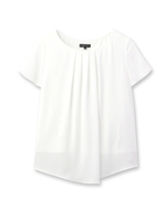 【UV、接触冷感、抗菌防臭】[L]シフォンタックブラウス/ホワイト(601)