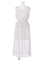 【anap mimpi】ストライプ切替フレアワンピース/BK