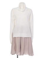 オーバーニット×フレアキュロットセット/グリーン