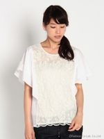 フライングフラワーレースブラウス/ホワイト