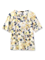 ロイヤルフラワー柄プルオーバー/レモンイエロー(131)