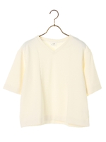 Vネックプルオーバー/オフホワイト