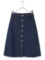 ・デニムフロントボタンスカート/インディゴ