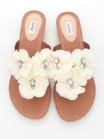 【abcdevol】フラワートングサンダル/ブラック