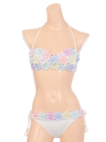 【nuckle market】コサージュ付バンドゥブラ/グリーン