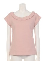 カノコオフカラーフレンチスリーブカットソー/ネイビー