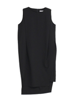 タックデザインスリットワンピース/ブラック