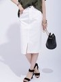 デニムタイトスカート/ホワイト