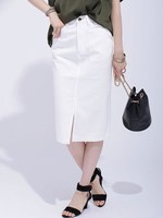 デニムタイトスカート/ホワイト