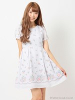 フルールパネルロマンスワンピース/ブルー系