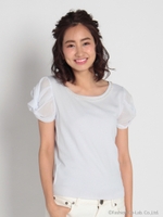 ロマンティックツイストリボンスリーブニット/シロ