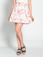 花柄タックフレアスカート/ブルー