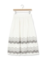 幾何学刺繍ロングスカート/ホワイト(001)