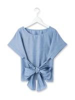 前リボンブラウス/ホワイト(001)