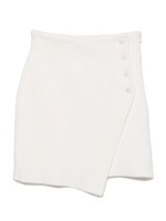 台形ラップニットスカート/WHT