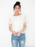レース/TOPS/ピンクベージュ