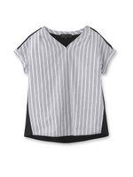 ストライプVネックプルオーバー/ホワイト(302)