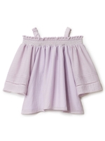 スモッキングオフショルブラウス/ブラック