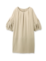 ボリュームスリーブジョーゼットワンピース/グレー系(010)