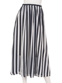 【mystic】ストライプロングスカート/NAVY