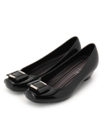 スクエアモチーフ付きレインパンプス/ブラック(019)