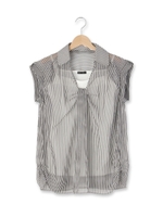 ストライプスキッパーシャツ+インナー/ブラック(319)