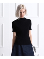 ハイネック半袖リブニット/オフホワイト(003)