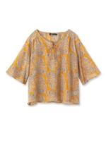 ペーズリー柄プルオーバーブラウス/オレンジ(167)