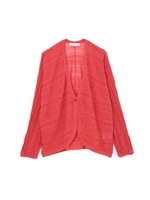 ミリオンクール透かし編みカーディガン/レッド(100)