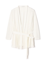 リネンブライト天竺リボンベルト付きカットソーカーディガン/ホワイト(030)