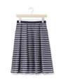 リボンカットボーダーフレアスカート/ネイビー(393)