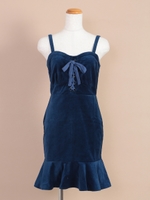 レースアップビスチェワンピース/ブルー